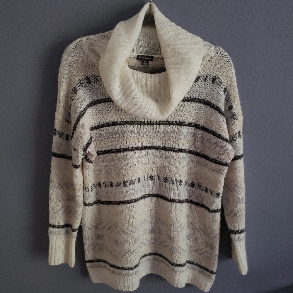 Cowl neck Eddie Bauer fair isle sweater